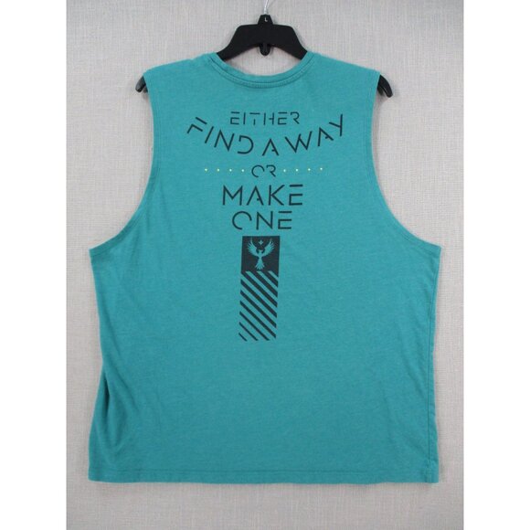 Grunt Style Patriotic Skull Graphic Muscle Tank Top Teal Sleeveless Shirt Size 4 - Picture 7 of 9